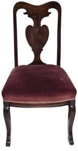 LL-ST1 - Vintage Wooden Chair With Velvet Upholstery