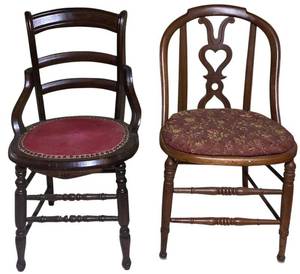 LL-ST1 - Pair of Wooden Upholstered Chairs
