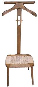 LL-ST1 - Wood Valet Stand With Woven Stool