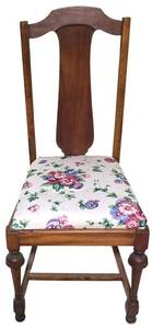 LL-ST1 - Queen Anne Style Side Chair With Floral Upholstered Seat