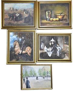 LL-ST1 - Original Framed Paintings on Canvas Board (Lot of 5)