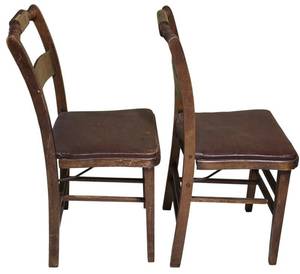 LL-ST1 - Vintage Wooden Folding Chairs Pair