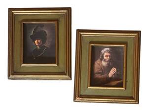 BR1 - Pair of Vintage Framed Portrait Reproductions
