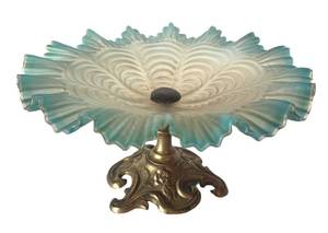 BR1 - Antique Victorian Brides Bowl on Brass Stand