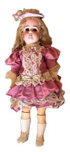 BR1 - Simon & Halbig German Bisque Doll - Antique Fashion Doll in Lace Dress