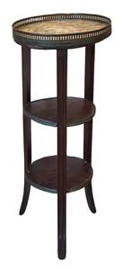 BR1 - Vintage Marble-Top 3-Tier Accent Table
