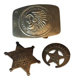 BR1 - Vintage Belt Buckle & Western Pins