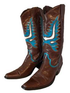 BR1 - Steve Madden Boots - Size 8 12 - Leather Western Boots with Embroidered Shaft