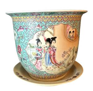 BR1 - Chinese Famille Rose Porcelain Fish Bowl With Stand