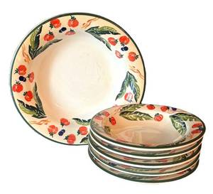 BR1 - JRM of Italy Serving Bowl & 5 Bowls Ceramic Set