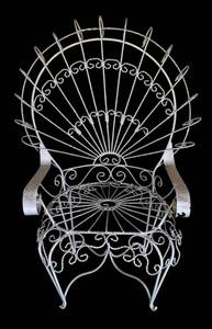 FP - Vintage John Salterini-Style Wrought Iron Peacock Chair