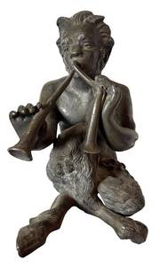 BR1 - Vintage Cast Iron Greek Satyr Statue