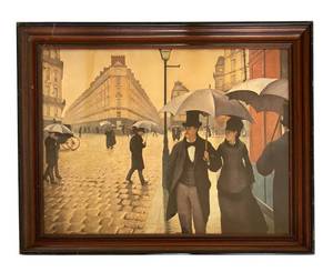 D - Paris Street Rainy Day Print by Gustave Caillebotte