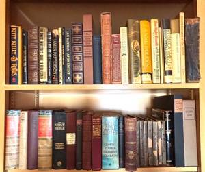 D - Assorted Vintage Classics & Bible Volumes - Outline of History, The Autocrat, Lord Jim, Oregon Trail and More