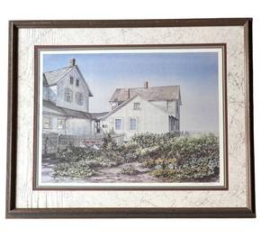 LR - Janet Roney Signed Limited Edition Amish Blue Curtains Print