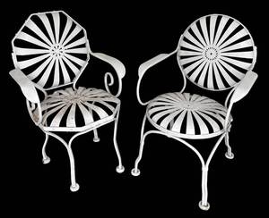 BP - Vintage Francois Carre Sunburst Armchairs (Lot of 2)