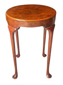 LR - Vintage Accent Table Burled Wood