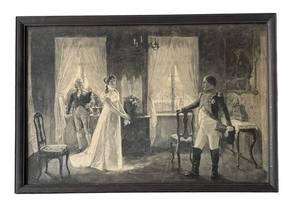 D - Vintage Rudolf Eichstaedt Queen Louise and Napoleon Framed Print
