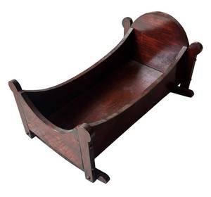 D - Vintage Wooden Cradle Light Vintage Wear