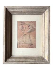 D - Vintage Portrait Print of an Unknown English Woman by Hans Holbein the Younger