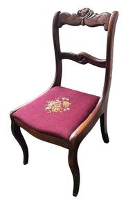BP - Vintage Mahogany Rose Back Side Chair, Duncan Phyfe Style