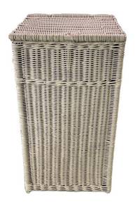 BP - Vintage White Wicker Hamper