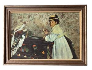 D - Vintage Edgar Degas of Mlle. Hortense Valpincon Print Framed