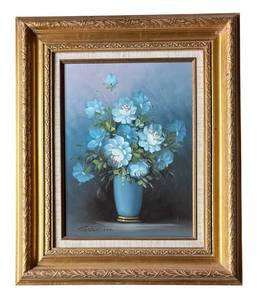 DR - Robert Lox Floral Still Life Painting Framed