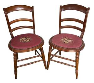 BP - Vintage Needlepoint Chair Pair