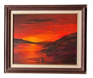 D - Mhiripiri Original Sunset Painting Framed