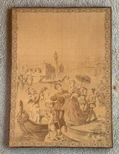 LR - Vintage Venetian Canal Courtyard Tapestry Unframed