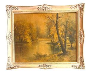 LR - Vintage Robert Wood Path of Gold Print Framed
