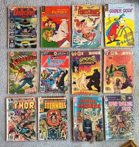 CB - Vintage Comic Book Mixed Lot 12 Issues DC Marvel Charlton & Gold Key