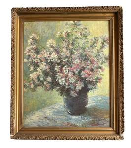 D - Claude Monet Vase of Flowers Reproduction Framed