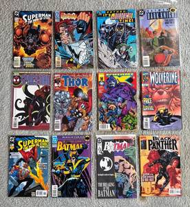 CB - Batman, Superman & Marvel Comic Books (12 Comics)