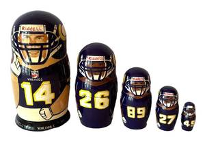 DR - Vintage Minnesota Vikings Nesting Dolls Set of 5