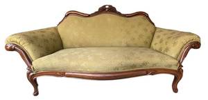 LR - Antique Victorian Carved Mahogany Settee