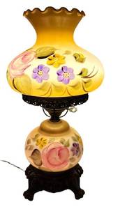 UMBR - Hand Painted Gone With the Wind Parlor Lamp Floral Shade