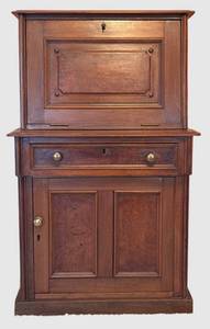 UBR - Antique Walnut Drop Front Desk 19th Century