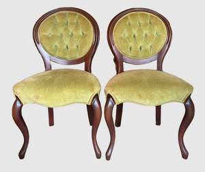 LR - Vintage Victorian Balloon Back Chairs (Lot of 2)