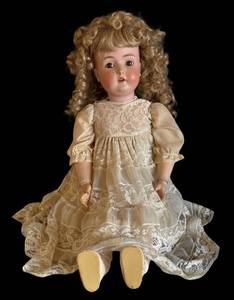 D - Antique German Kessner 171 Bisque Head Doll 29 in