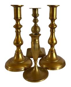 D - Brass Candle Holders 4-Piece Set