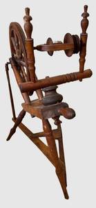 UMBR - Antique Saxony Style Wooden Spinning Wheel