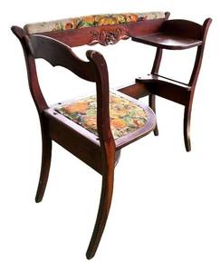 UP2 - Vintage Gossip Bench Telephone Table Floral Upholstery