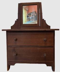 UBR - Antique Wooden Doll Dresser Salesman Sample Vanity