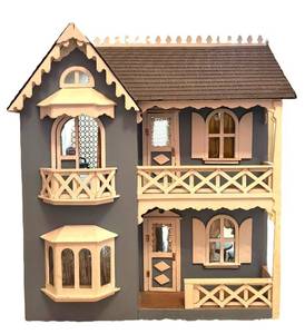 UBR - Vintage Victorian Style Dollhouse With Furnishings