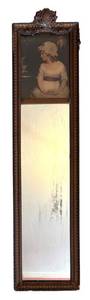 Antique Victorian Trumeau Mirror Girl Portrait