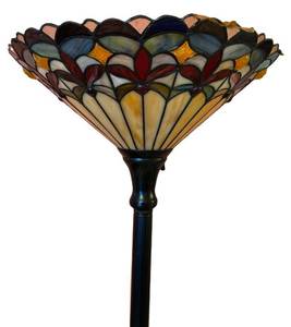 UBR - Vintage Tiffany Style Torchiere Floor Lamp