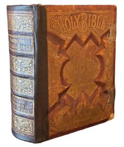 ULR - Antique Holy Bible Pronouncing Parallel Bible Victorian Leather