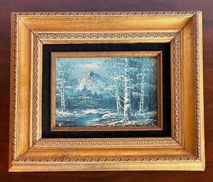 Den - Framed Oil on Board Landscape Painting 10 X 12
